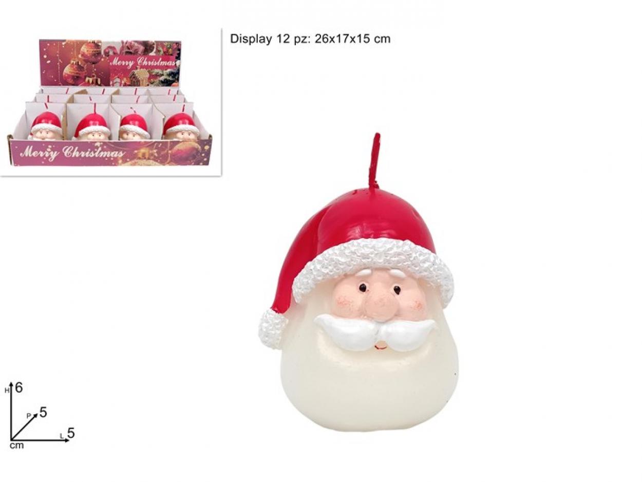 CANDELA VISO BABBO NATALE 6cm 345864 40649