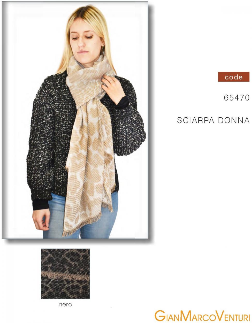 SCIARPA DONNA NERO 65470N 41100