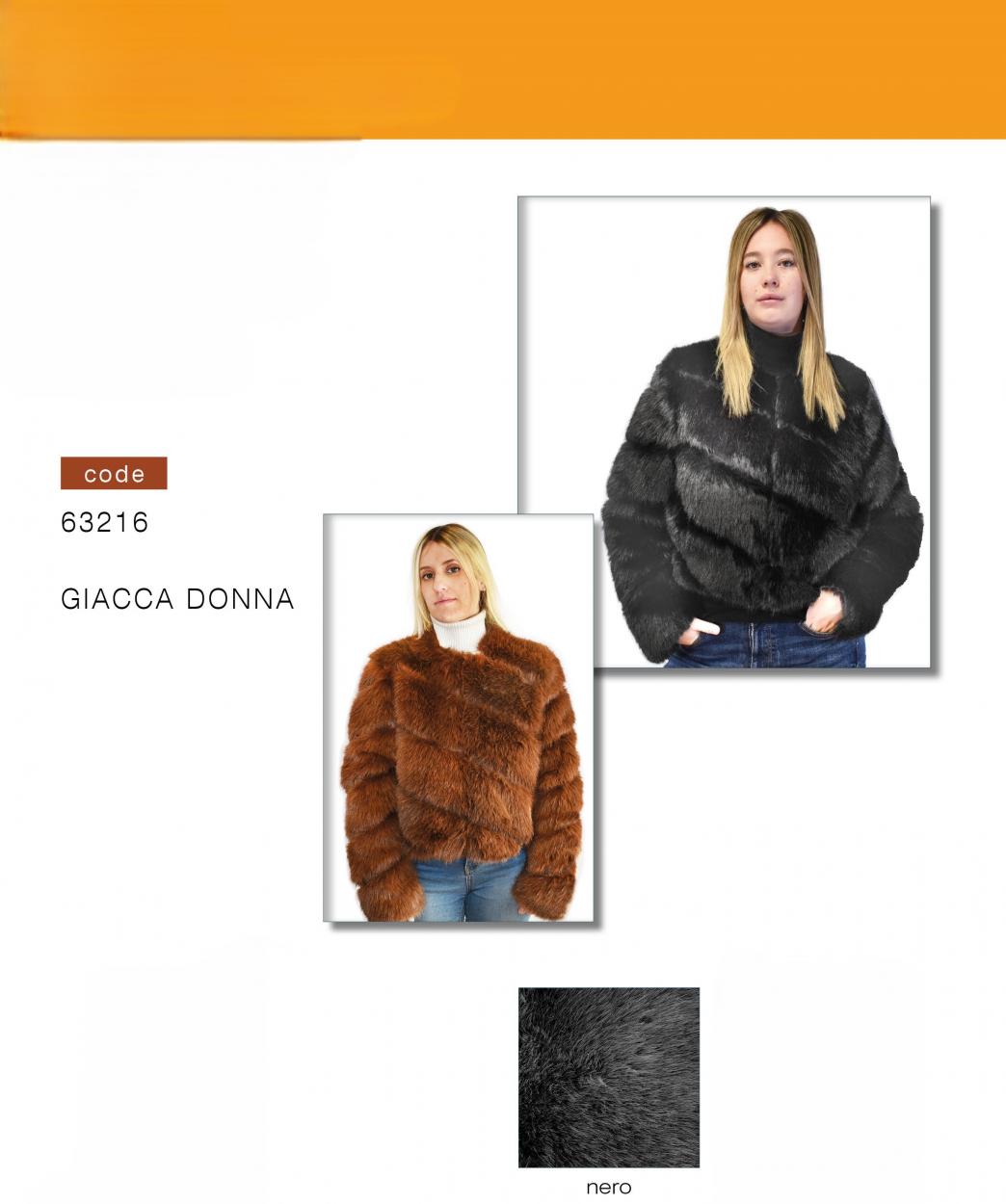 63216N GIACCA CON PELO NERO 41100