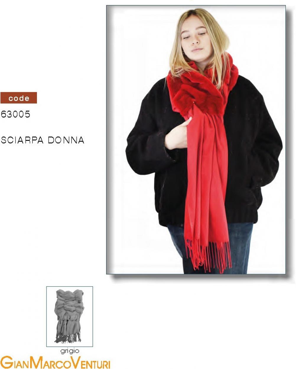 SCIARPA DONNA CON PELLICCIA GRIGIO 63005GR 41100