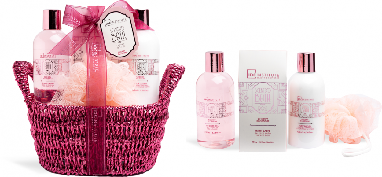 IDC INSTITUTE SCENTED BATH ROSE CARE BASKET 4pcs 42287 52555
