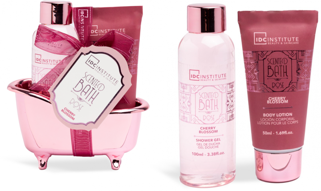 IDC INSTITUTE SCENTED BATH ROSE MINI BATHTUB SET 42277 52555