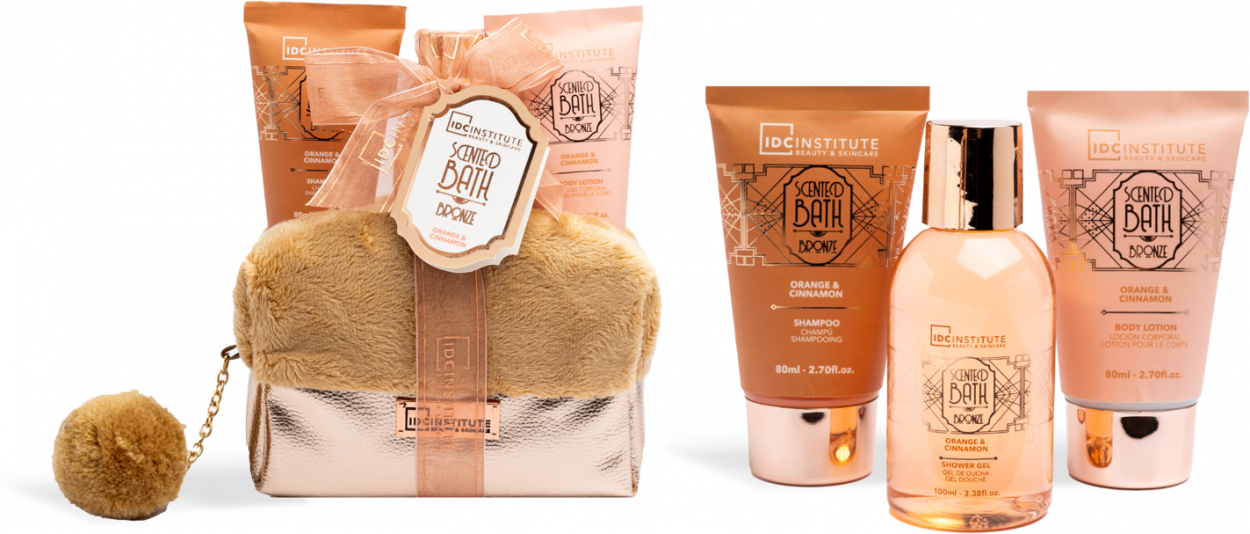 IDC INSTITUTE SCENTED BATH BRONZE BAG SET 4pcs 42271 52555