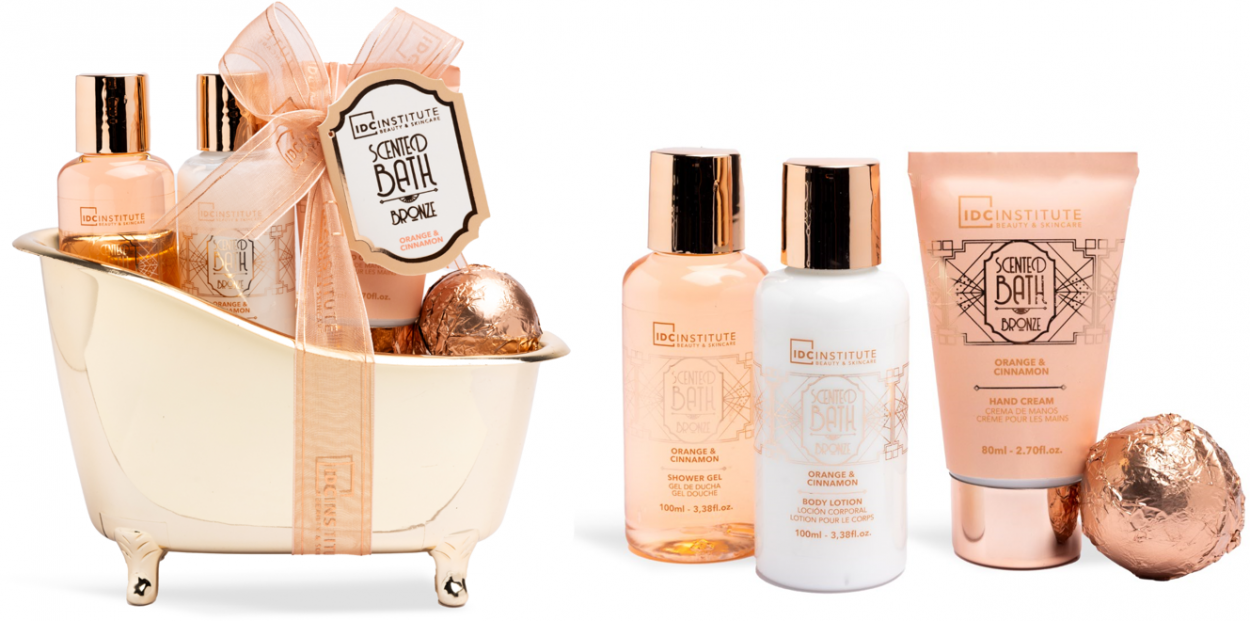 IDC INSTITUTE SCENTED BATH BRONZE GIFT SET BATHTUB 42266 52555