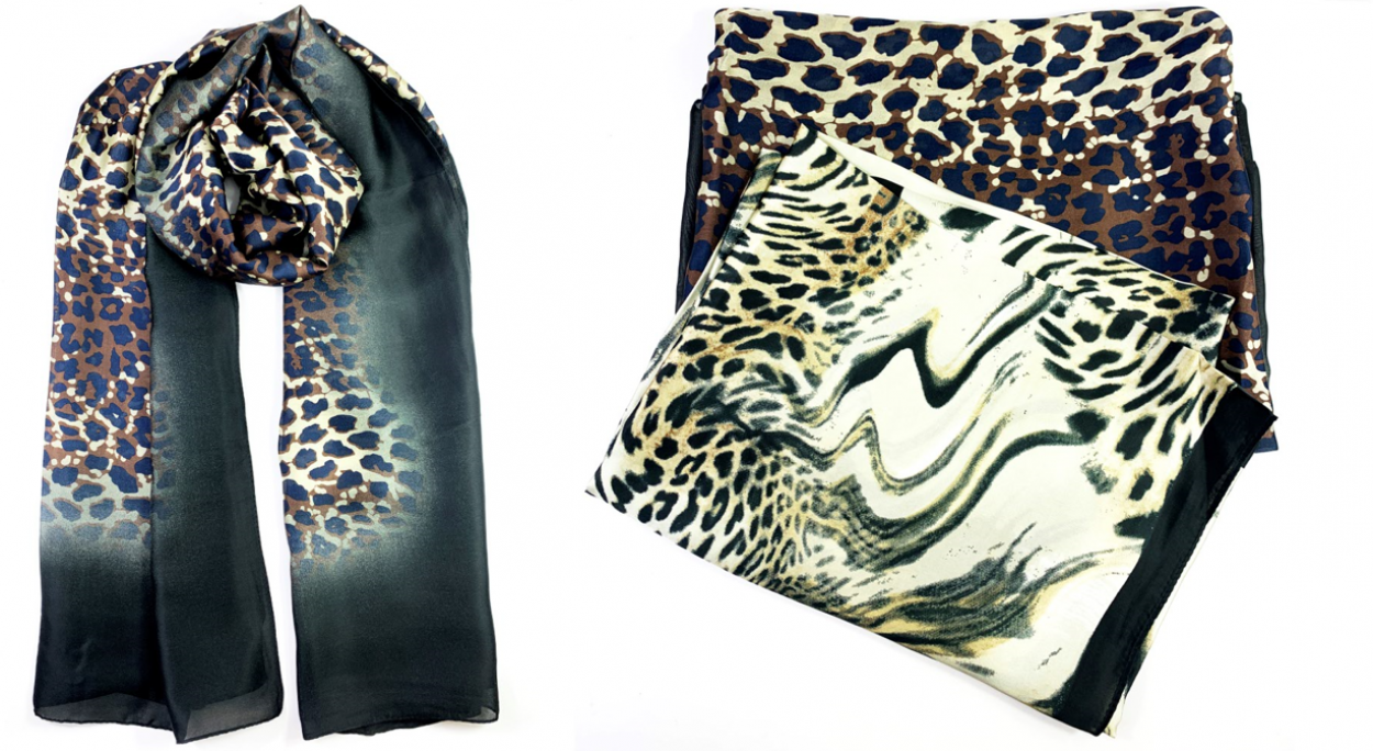 AC1351 SCIARPA DONNA LE KIKKE CON BUSTA OMAGGIO 180x88cm 41414