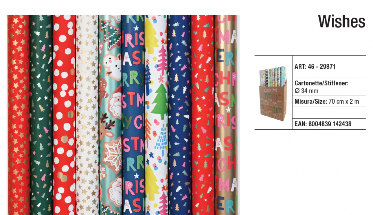 ROTOLINI CARTONETTE 34MM 70cmx2M 29871 46 WISHES 41277
