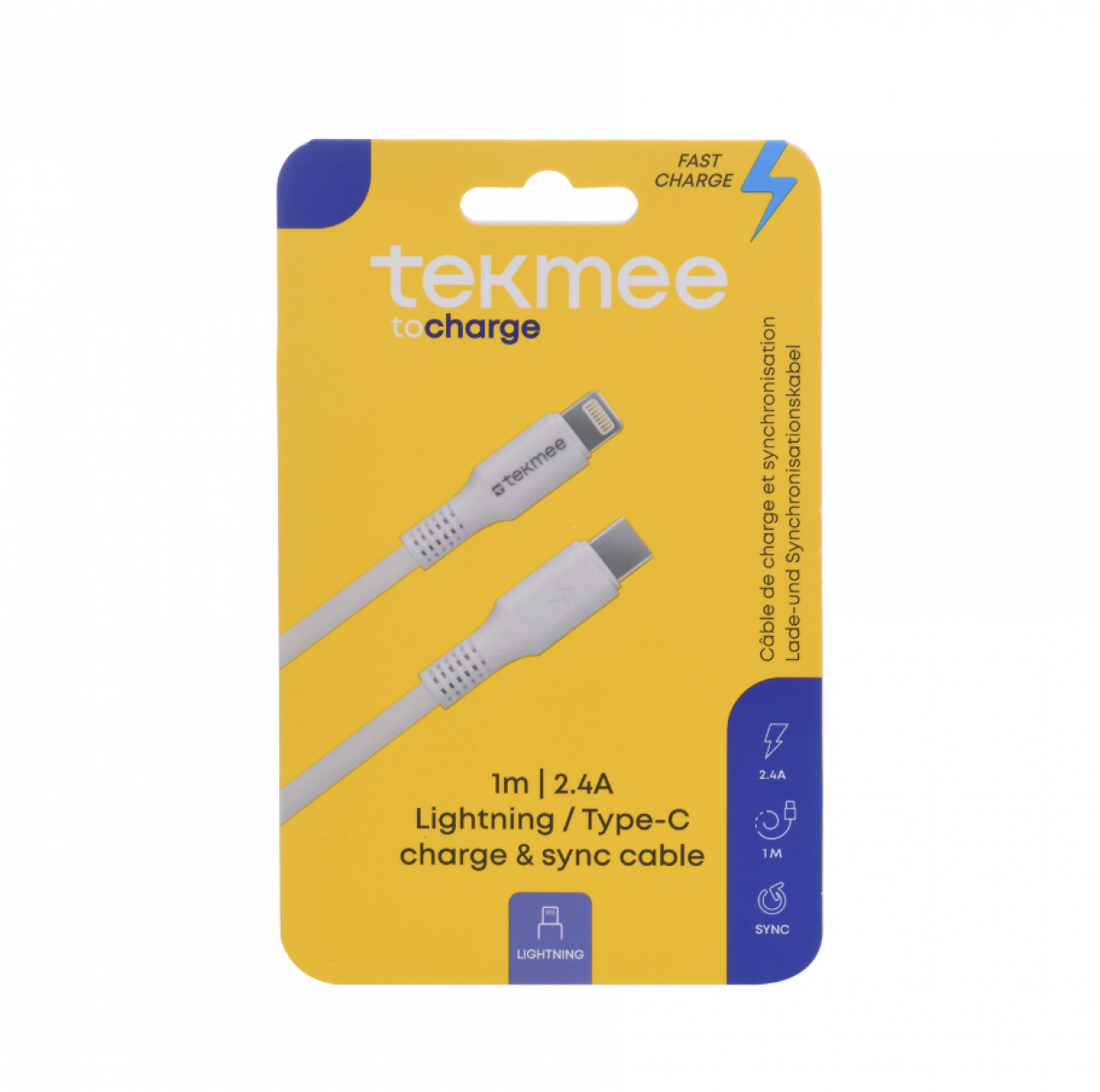 TEKMEE 1M 20W LIGHTNING/TYPE-C 40430172 41187