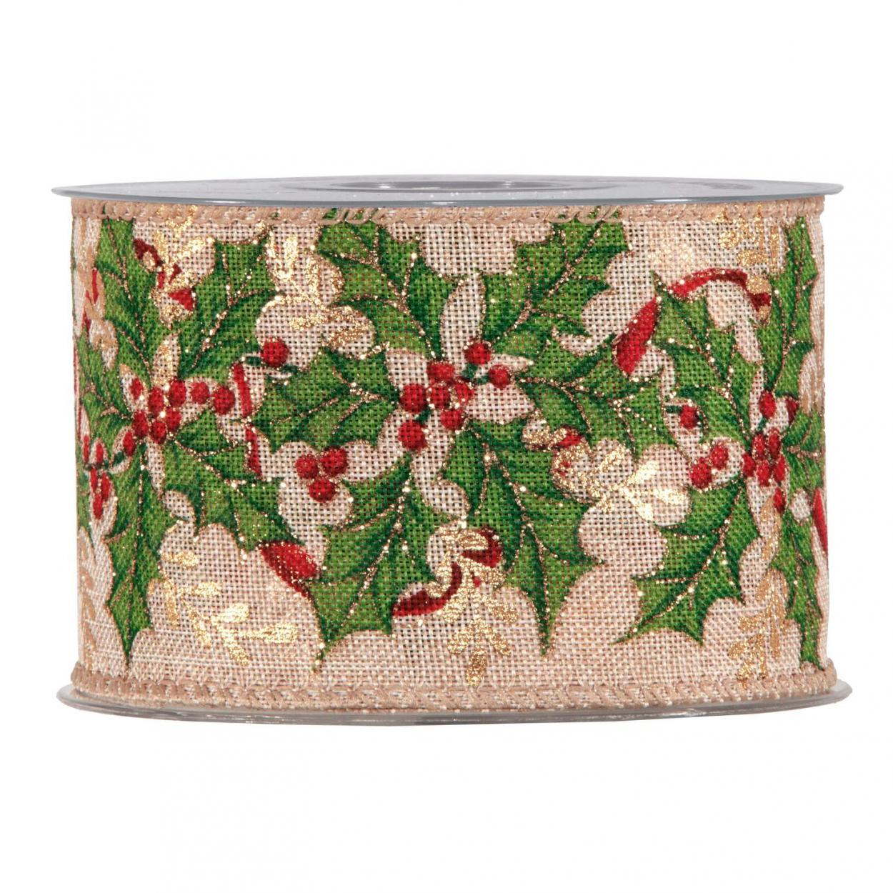 NASTRO GOLD MISTLETOE MM63X10MT 5283 41229
