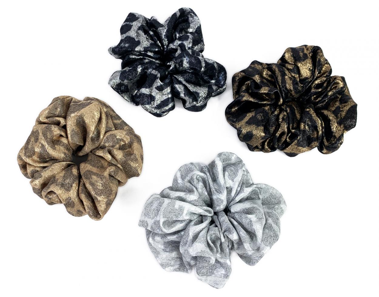 FC34339 SCRUNCHIES METALLIC ANIMALIER 41414
