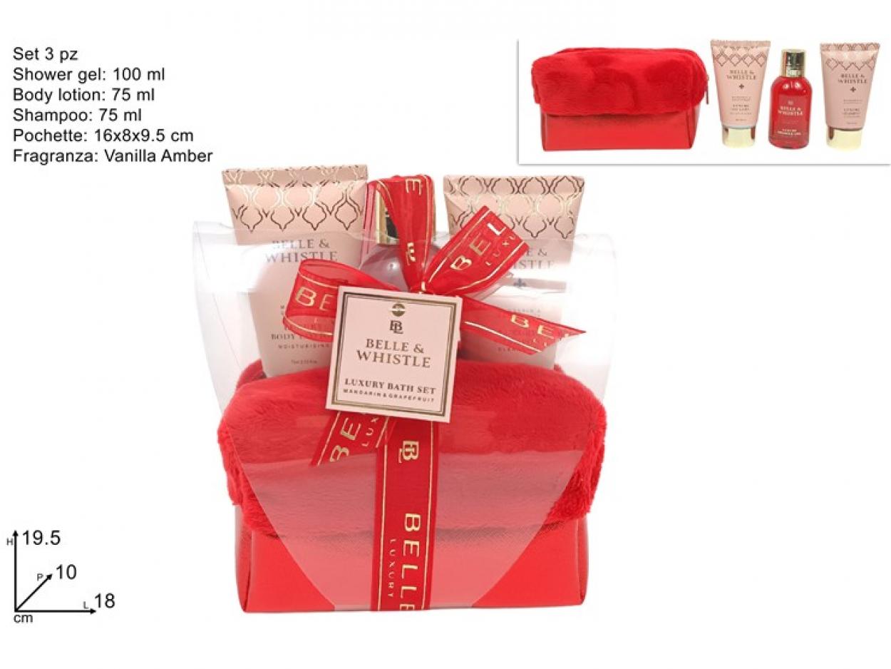 CONFEZIONE REGALO BEAUTY CON SET 3pz LINEA CORPO ROSSO 341774 40649