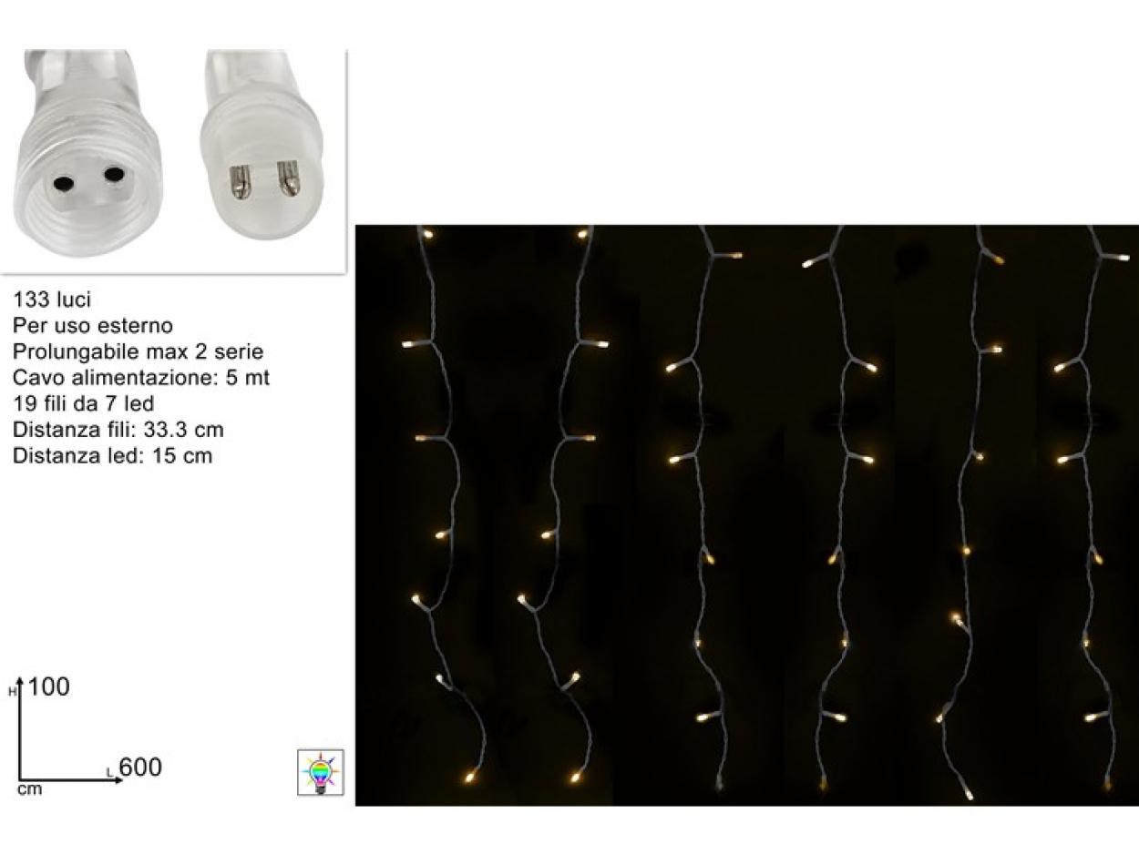 TENDA FLASH 133LED 6x1MT PROLINGABILE BIANCO CALDO 396095 40649