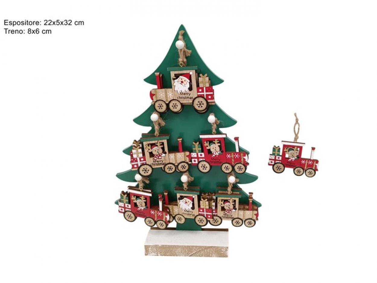 APPENDINO TRENO CON SOGGETTO LEGNO CON ESPOSITORE ALBERO IN LEGNO 387956 40617