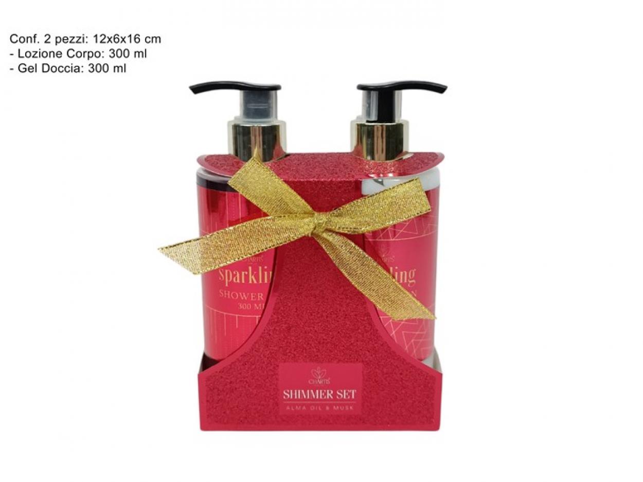 CONFEZIONE REGALO SET DA BAGNO 2pz 300ml ROSSO 402451 40649