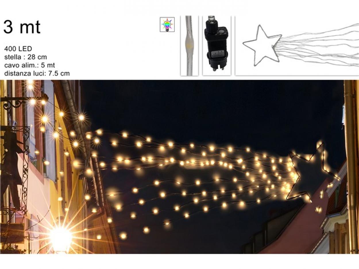 STELLA COMETA 400LED 3MT BIANCO CALDO CON GIOCHI DI LUCE 309774 40649