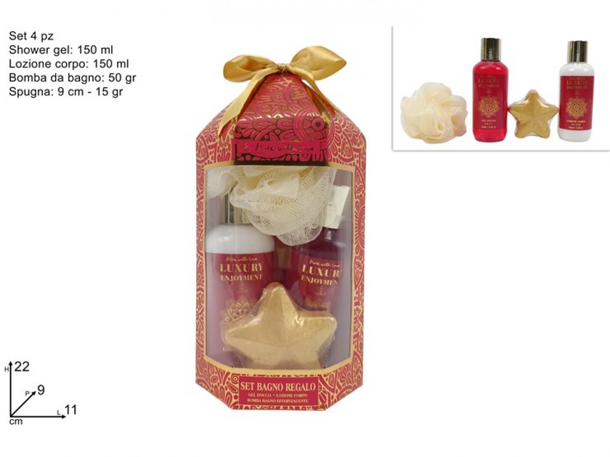 CONFEZIONE REGALO ROSSA 4pz LINEA CORPO 343228 40649