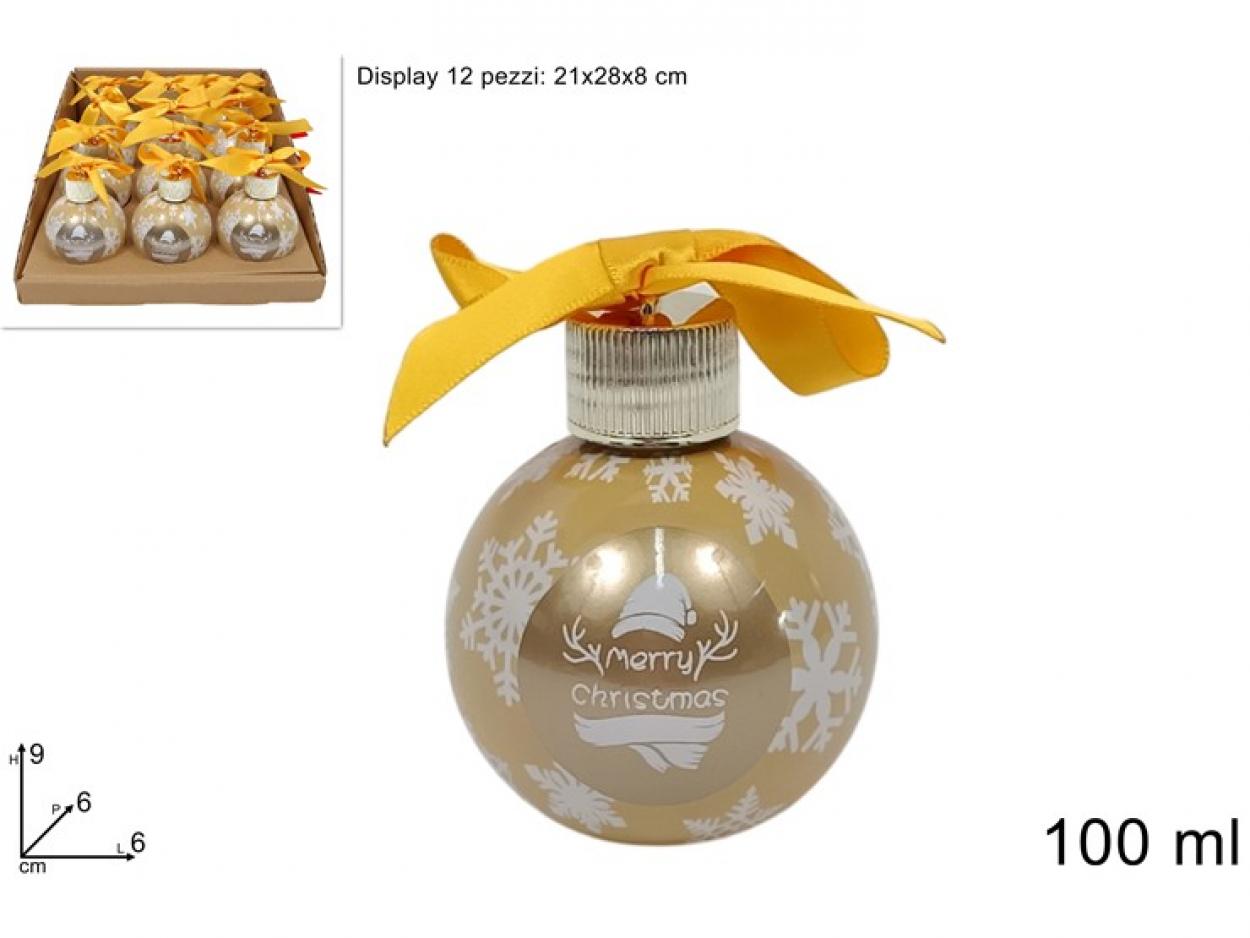 PALLINA NATALIZIA ORO CON 100ml BAGNOSCHIUMA 393643 40649