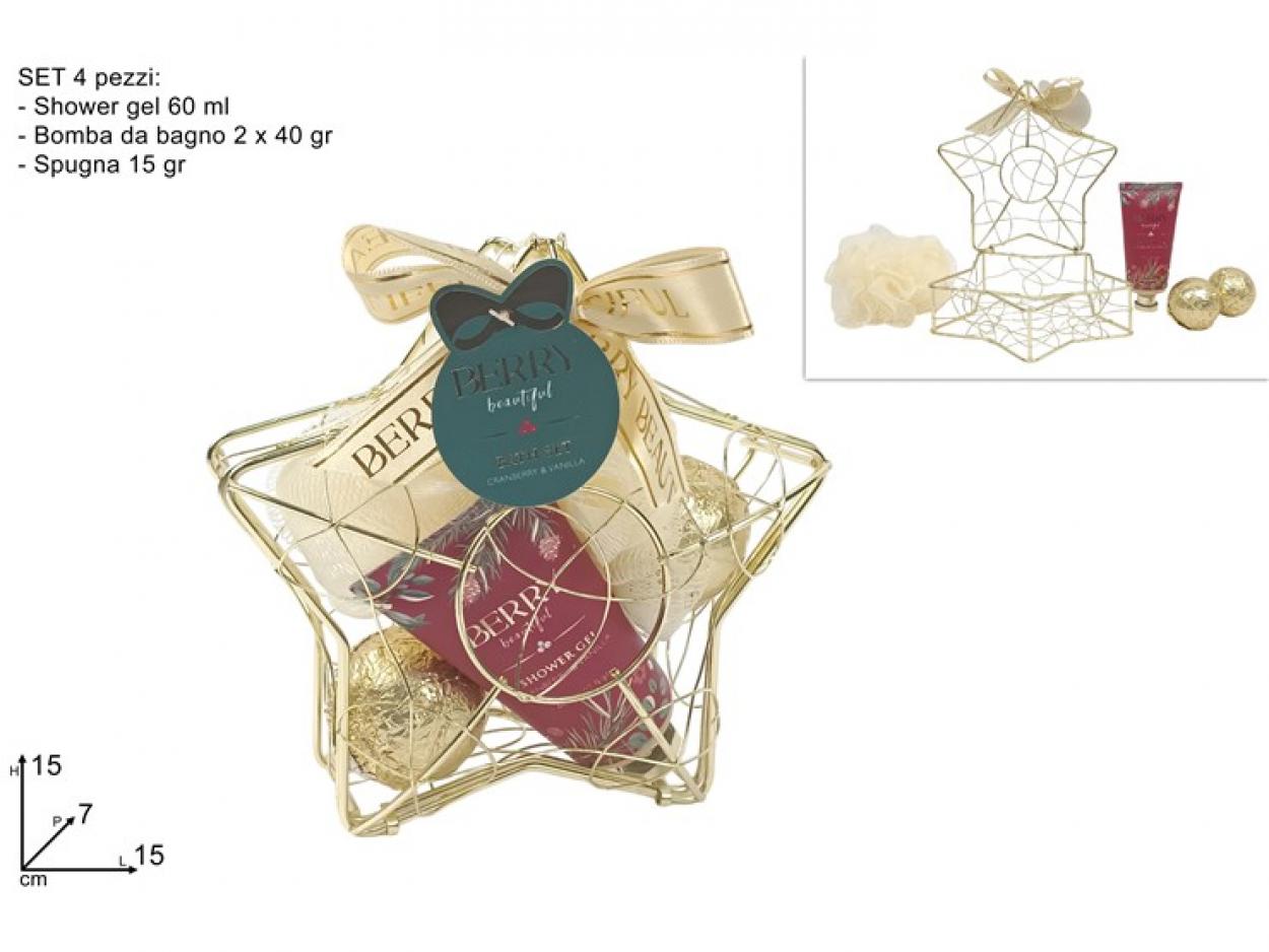 CONFEZIONE REGALO STELLA CON SET 4pz BAGNO 341729 40649