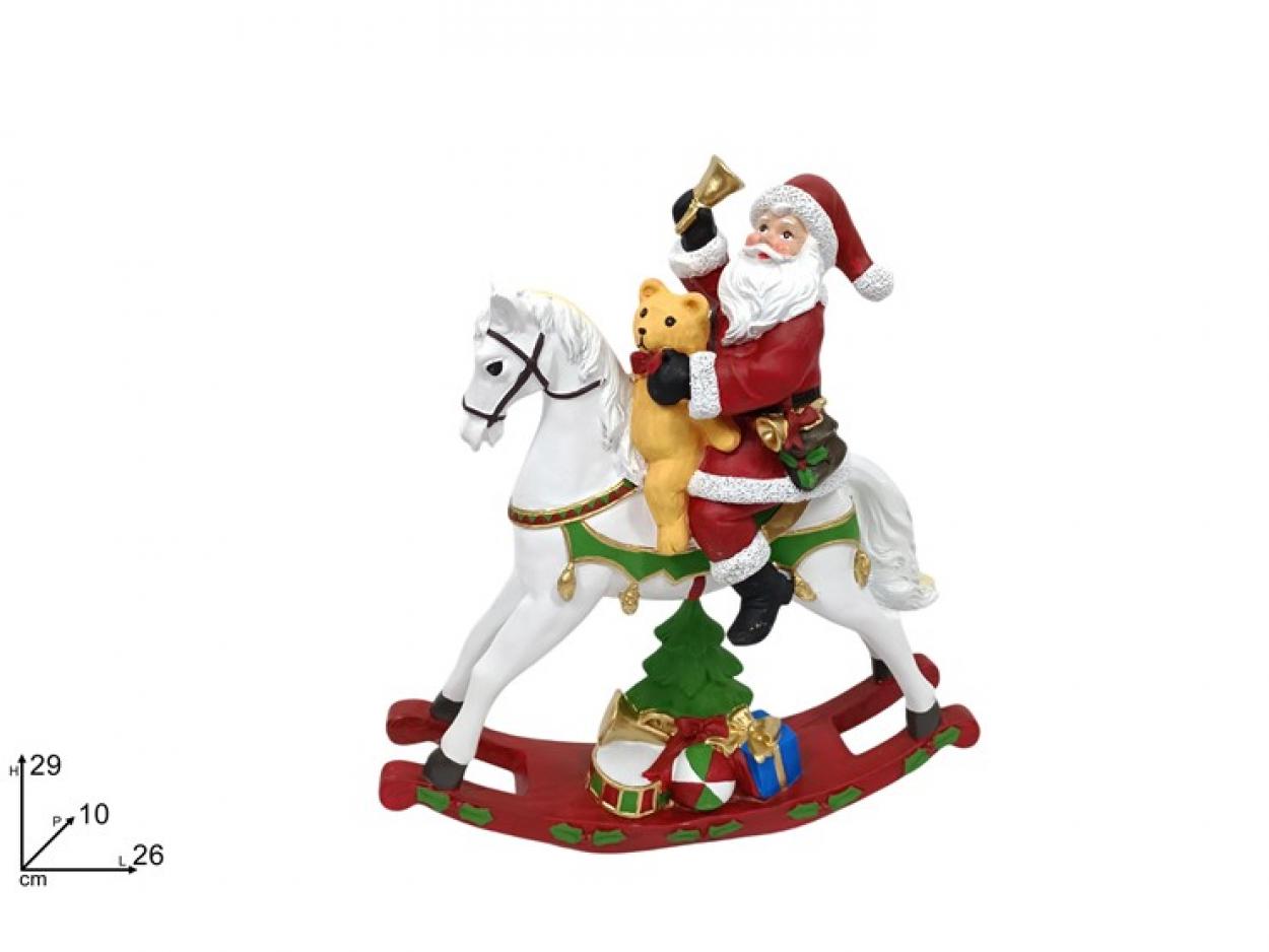 BABBO NATALE SU CAVALLO A DONDOLO 29cm 406268 40842
