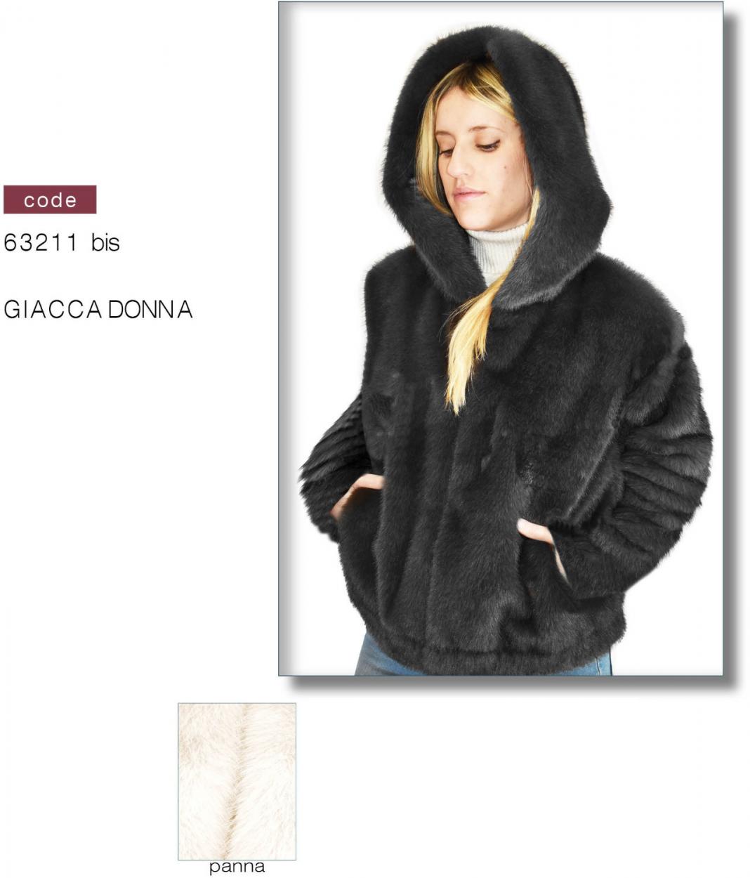 63211BISPAN GIACCA CON PELO MANICHE PANNA 41100