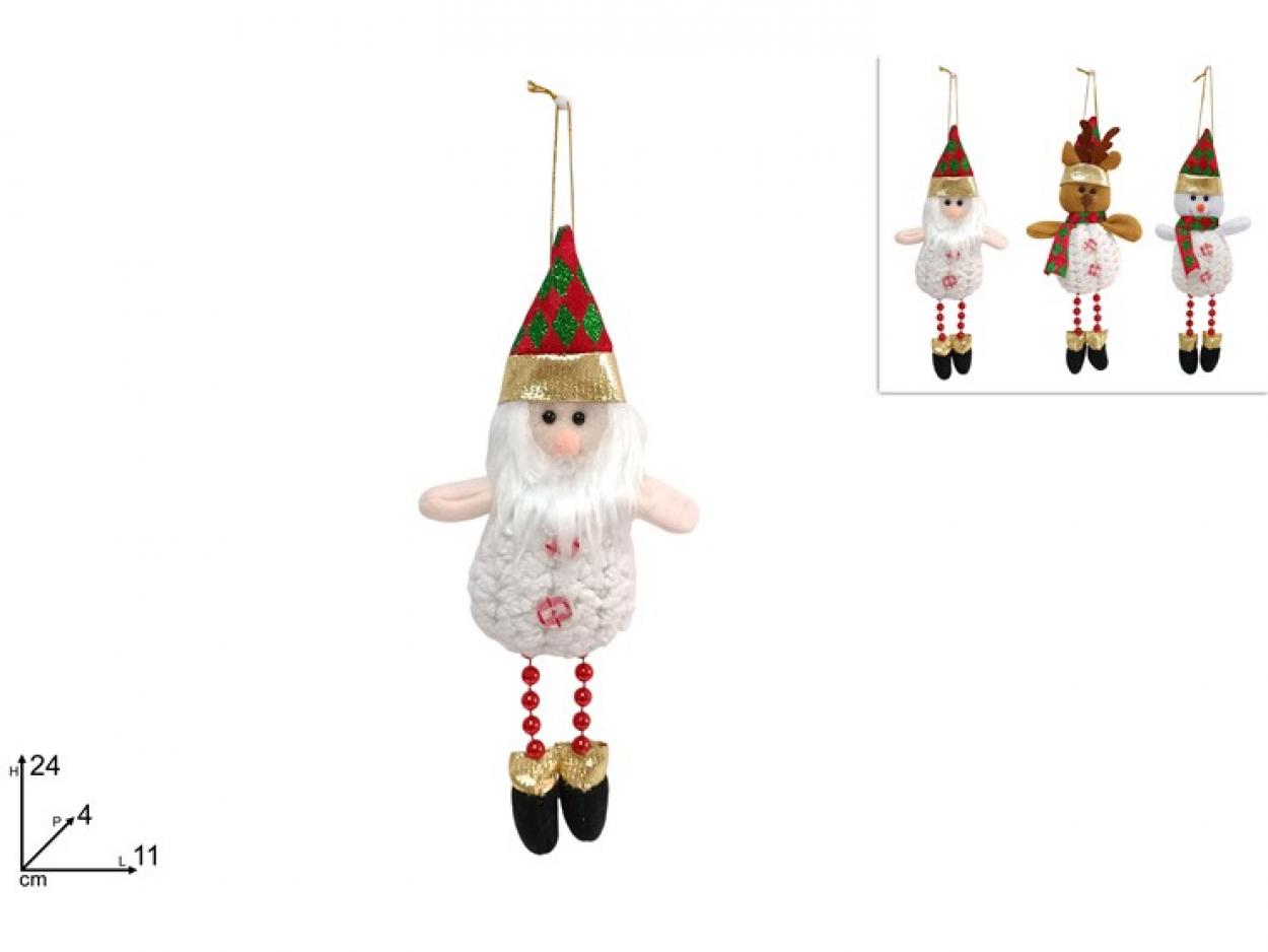 APPENDINO SOGGETTO NATALIZIO 25cm CON SCIARPA ROSSO/VERDE CON ORO 379029 40649