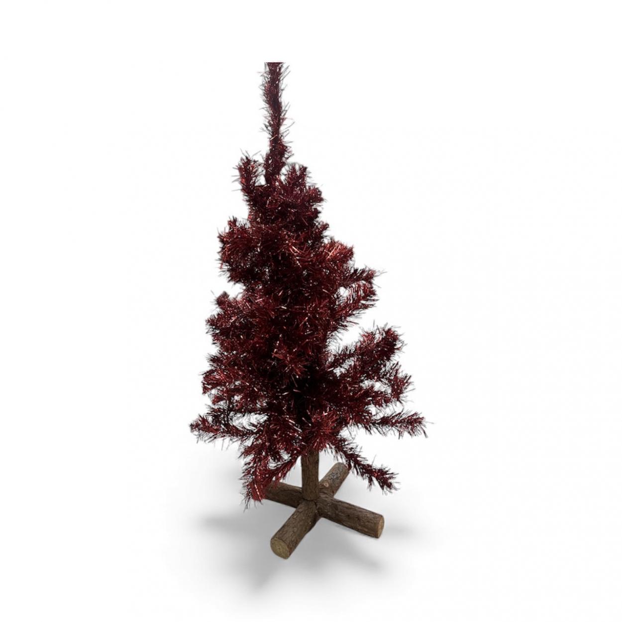 ALBERO ROSSO CON BASE LEGNO ALB08 40563