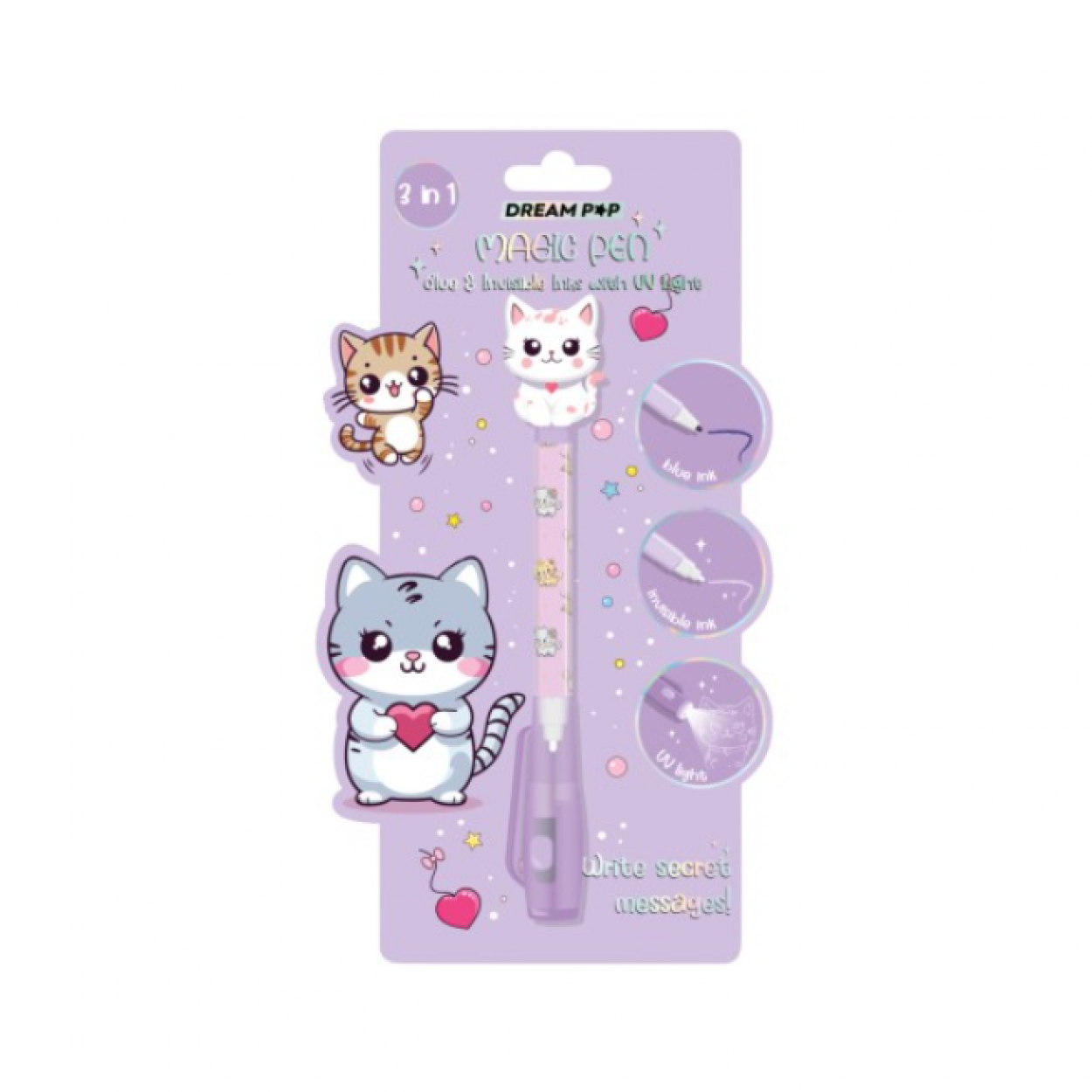 K30306G-33200 PENNA MAGICA 3 IN 1 INC. INVIS. LUCE GATTO TRI-COASTAL 41434