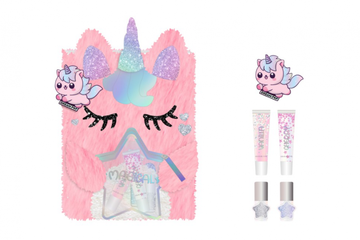 Y81369B-33401 SKETCH BOOK CON SET STATIONERY UNICORNO TRI-COASTAL DREAMPOP 41434