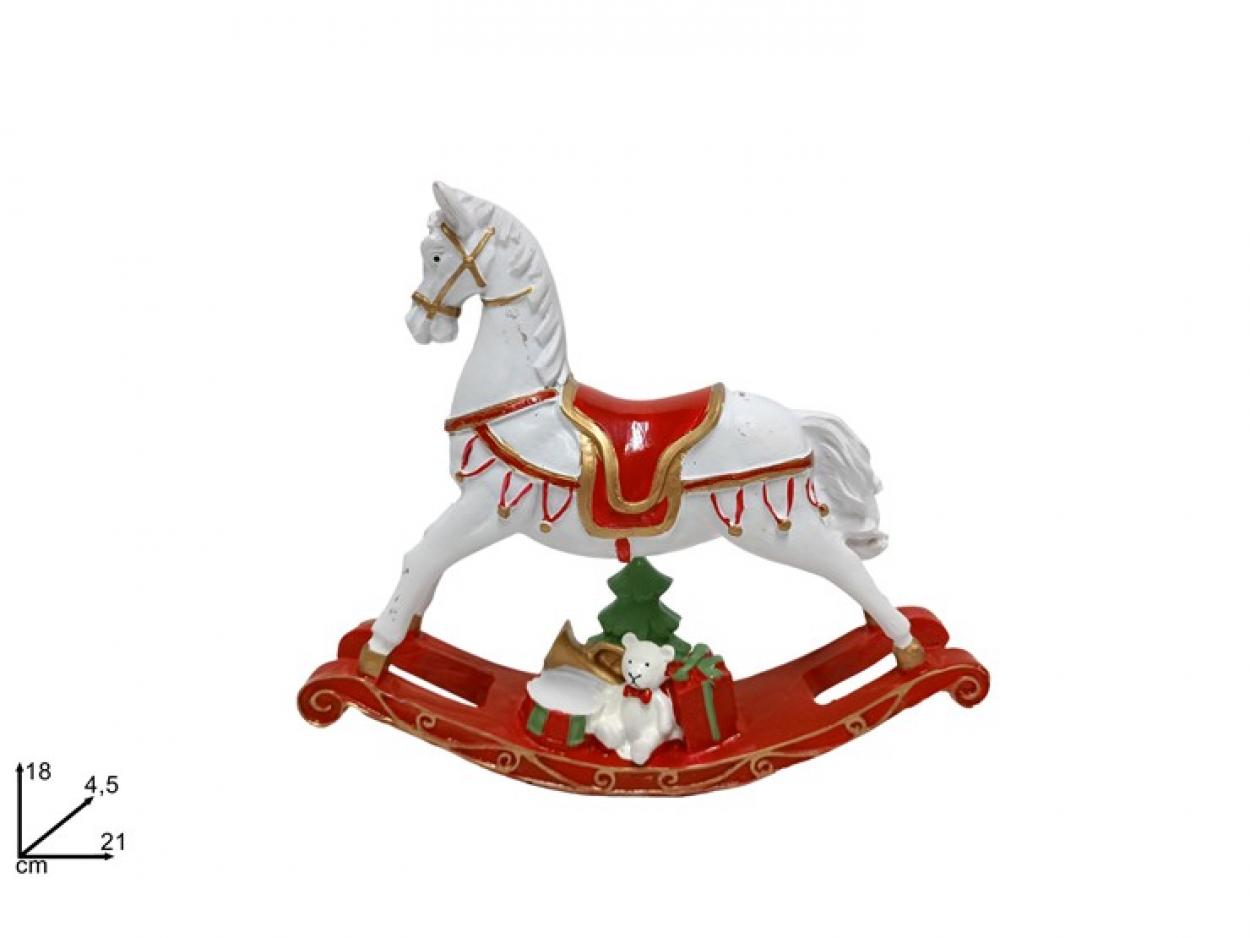 CAVALLO A DONDOLO CON DONI 18x21cm 740602 40649