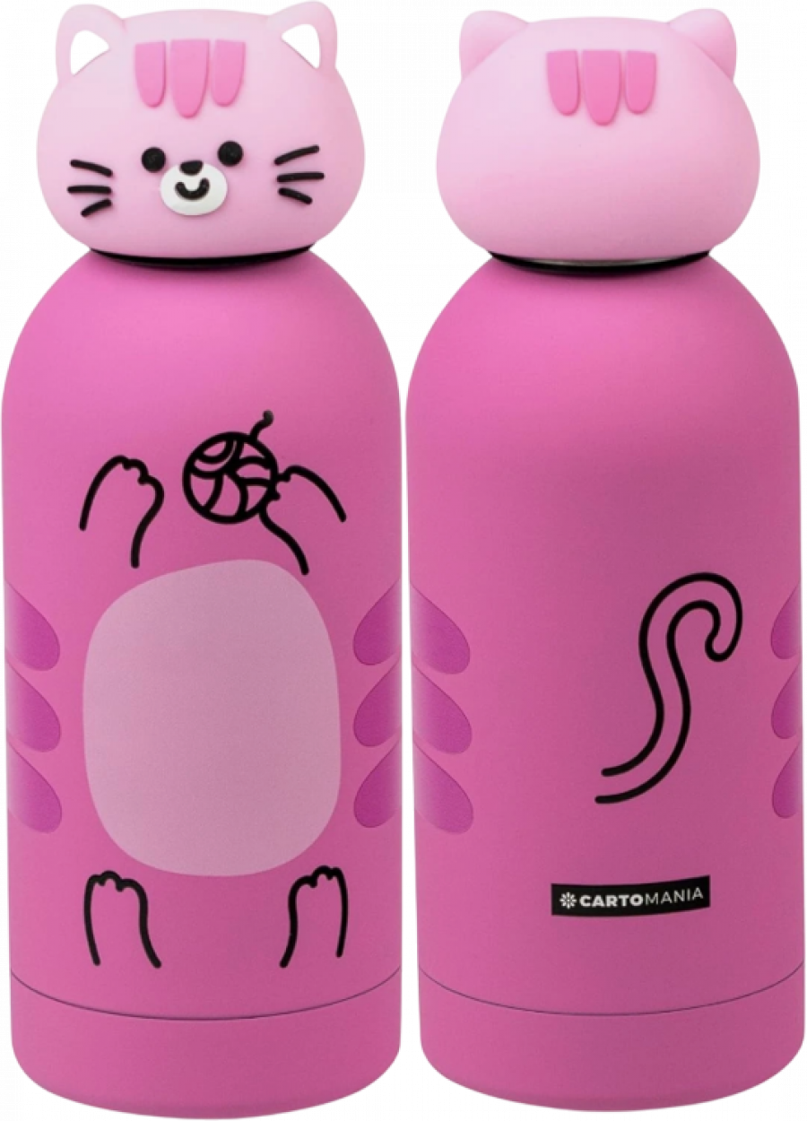 30D302509 BOTTLE CON TOPPER SAGOMATO 350ml GATTO CARTOMANIA CHILL & REFILL 41434