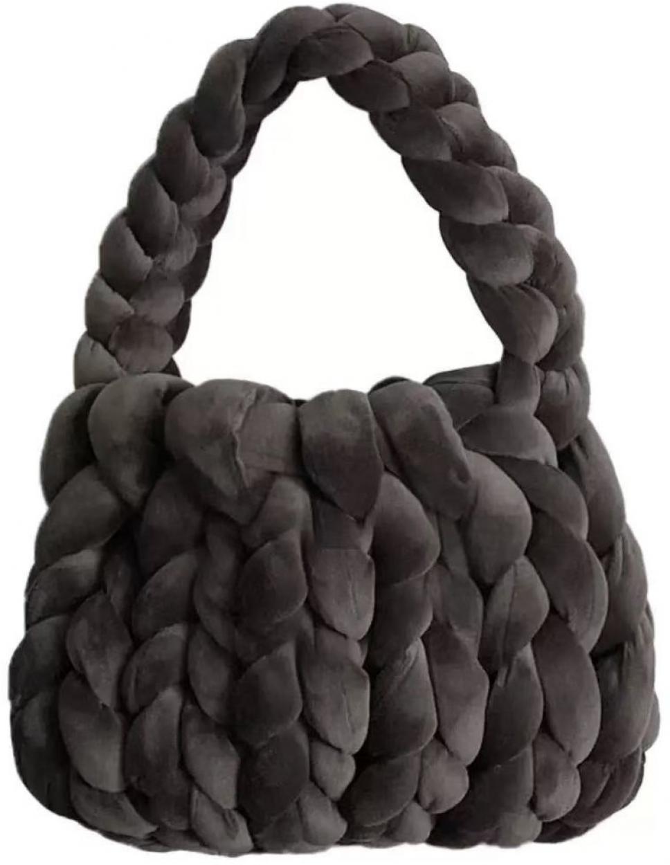 INTRECCIO-05 BORSA INTRECCIO CON PORTACHIAVI GRIGIO 25x8x20cm 41114