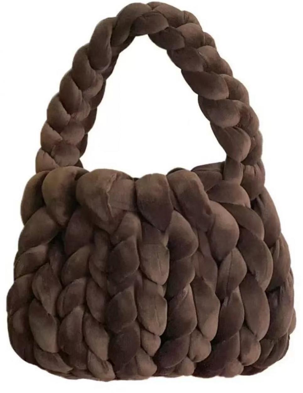 INTRECCIO-06 BORSA INTRECCIO CON PORTACHIAVI MARRONE 25x8x20cm 41114