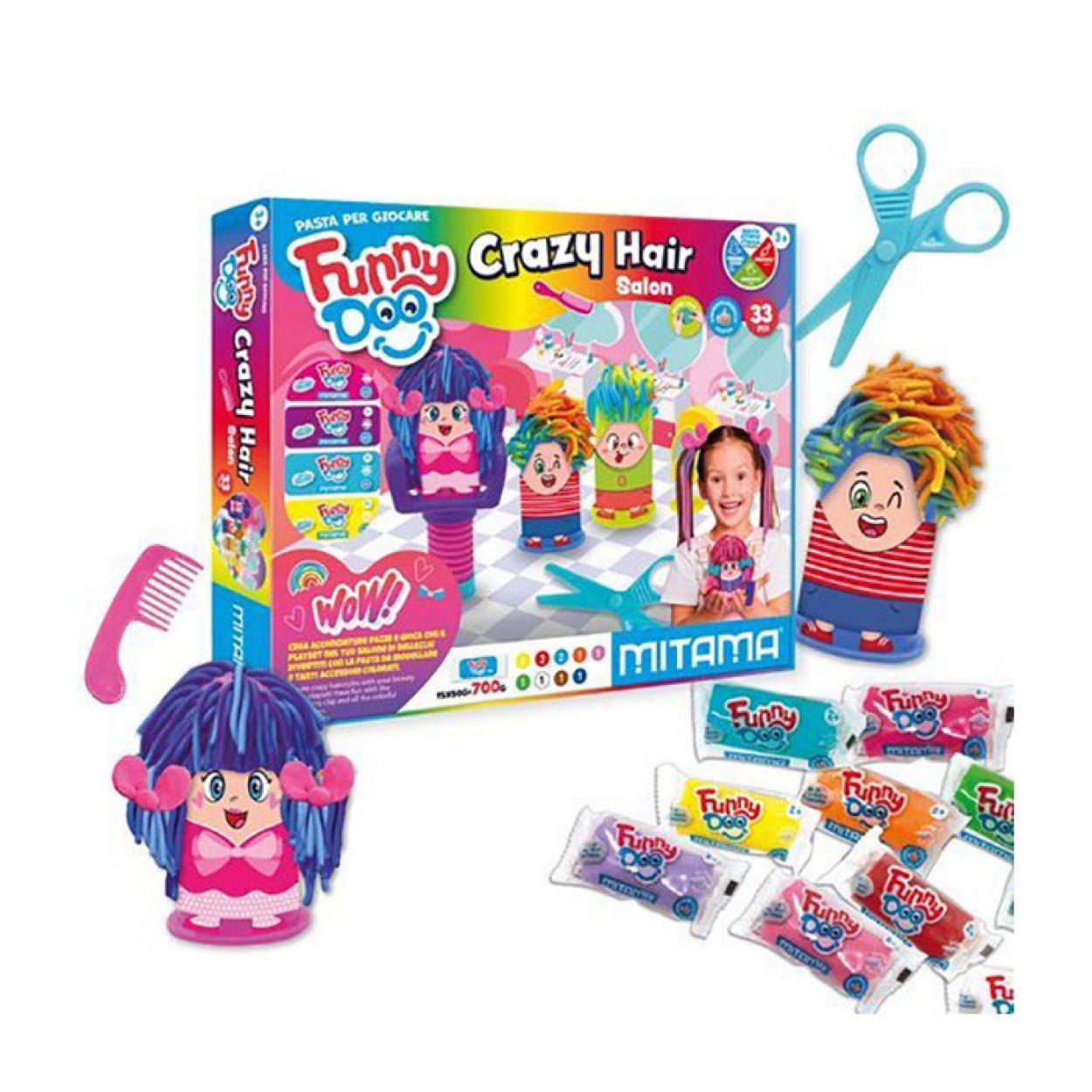 FUNNY DOO SCATOLA 33pz CRAZY HAIR MITAMA PASTA DA MODELLARE 63856 41434