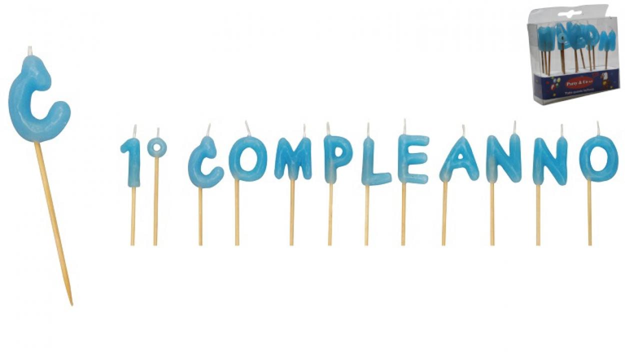 CANDELE 1'COMPLEANNO CELESTE STUZZ. CM3 46332