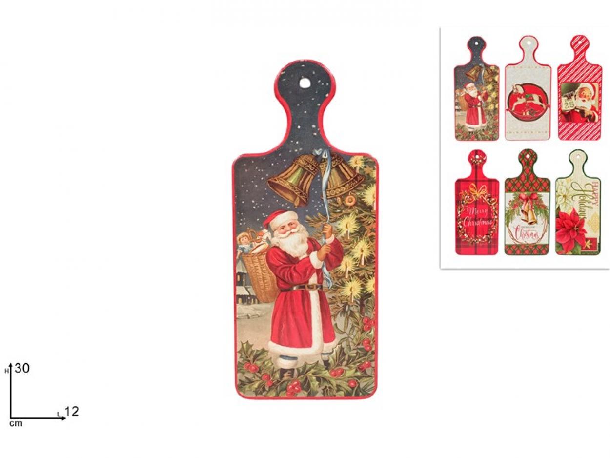 TAGLIERE BASE SUGHERO 12x30cm DECORI NATALIZI 349800 40649