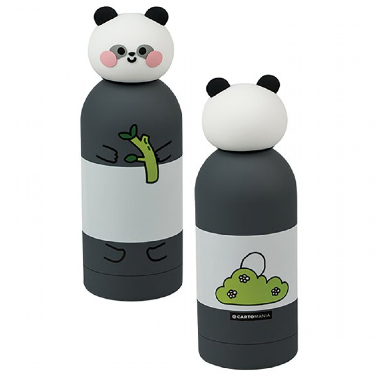 30D302510 BOTTLE CON TOPPER SAGOMATO 350ml PANDA CARTOMANIA CHILL & REFILL 41434