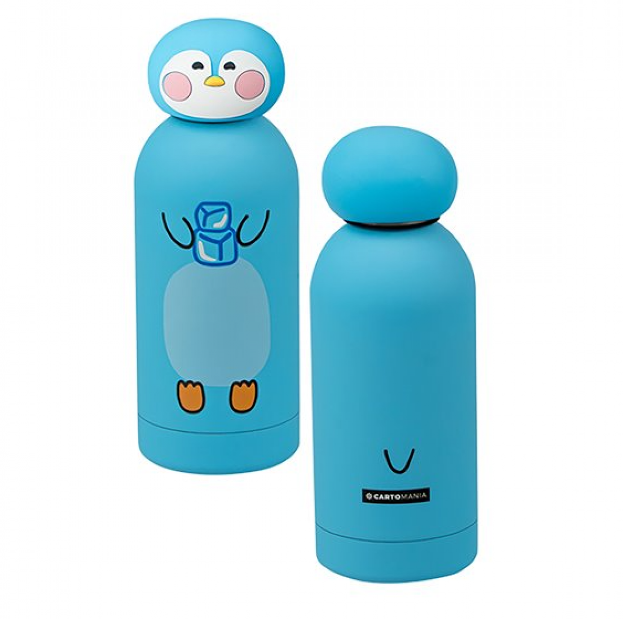 30D302511 BOTTLE CON TOPPER SAGOMATO 350ml PINGUINO CARTOMANIA CHILL & REFILL 41434
