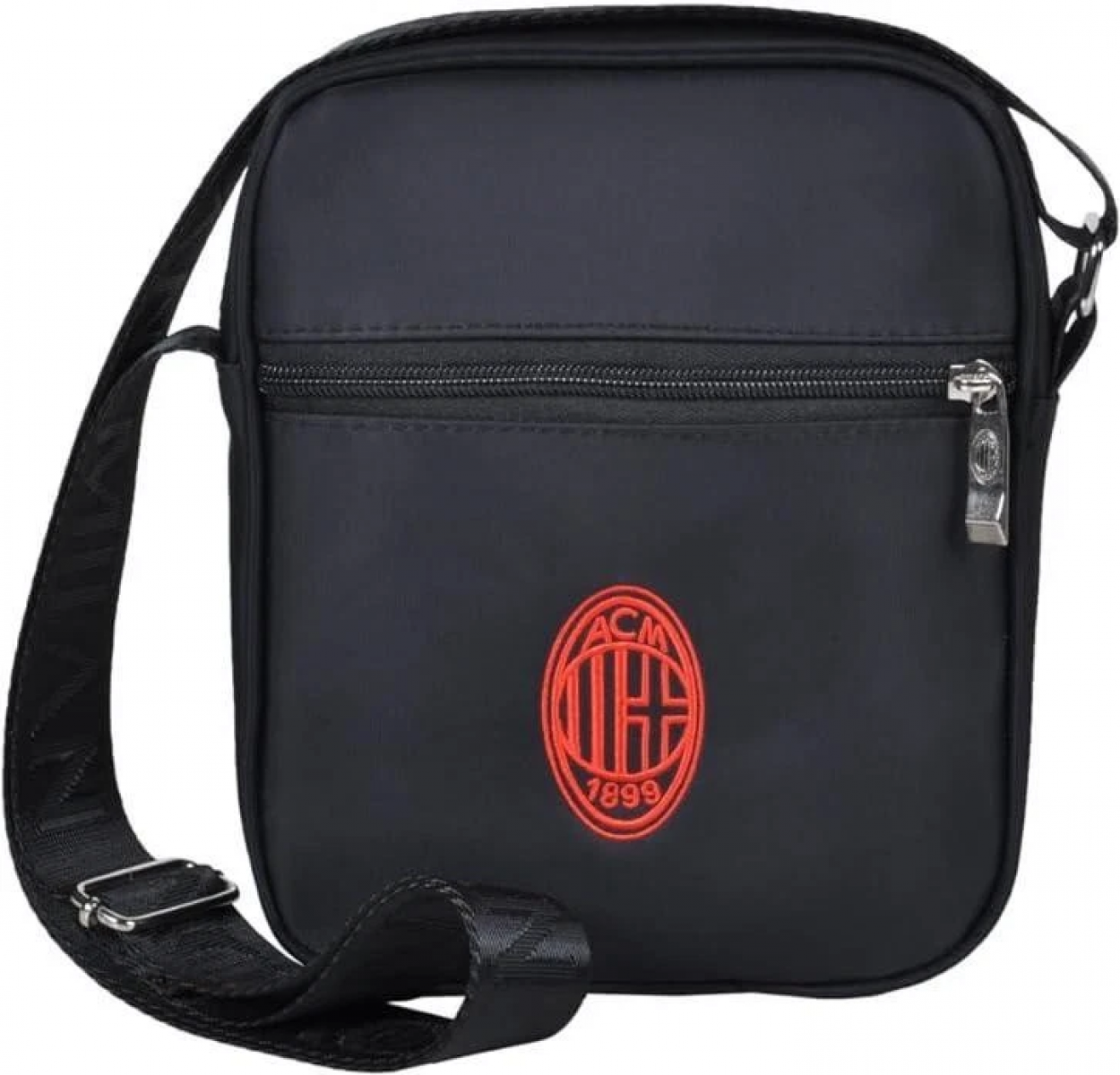 BORSELLO GRANDE NERO RICAMO ROSSO MILAN 143410 MILAN 40351