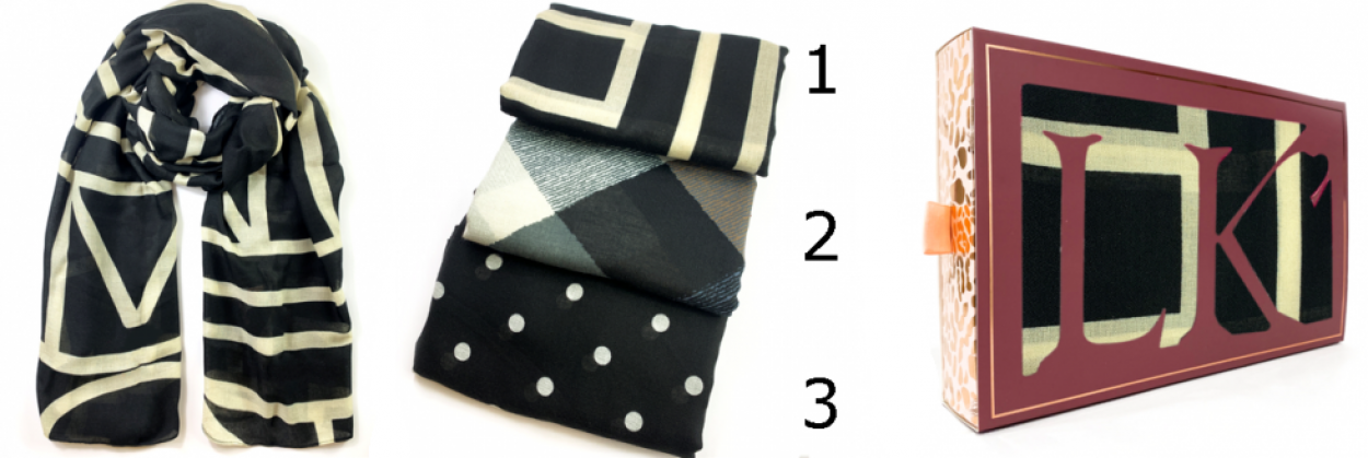 AC1297/BOX SCIARPA DONNA LE KIKKE IN SCATOLA REGALO 41414