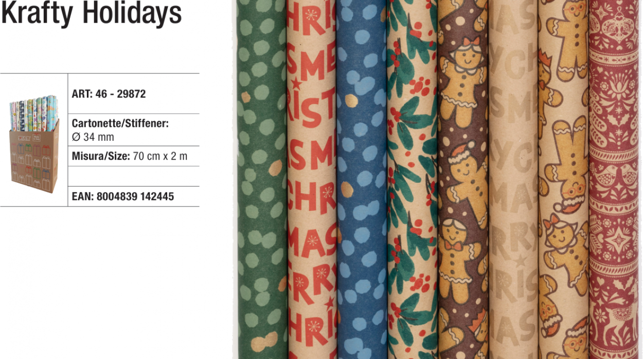 ROTOLINI CARTONETTE STAR 34mm 70cmx2M 29872 46 KRAFTY HOLIDAYS 41277