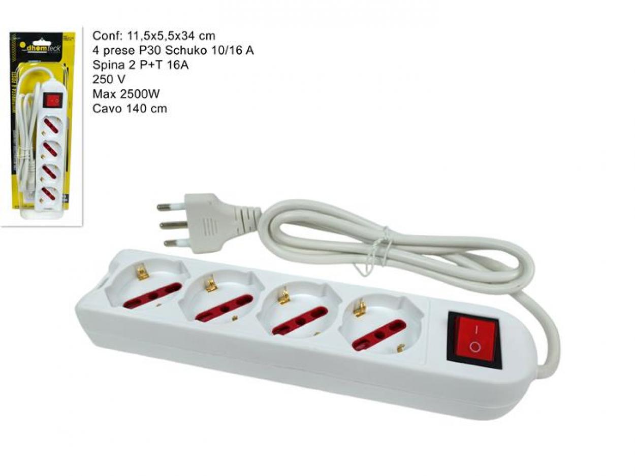 CIABATTA 4 POSTI CON BOTTONE IN BLISTER 496288