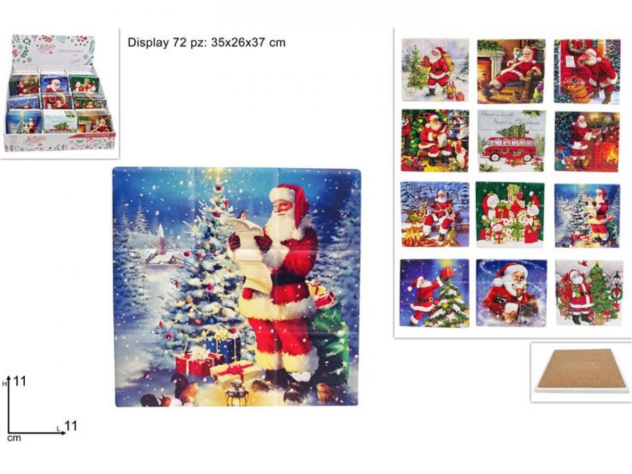 SOTTOBICCHIERE NATALIZIO QUADRATO 11cm 980725 40649