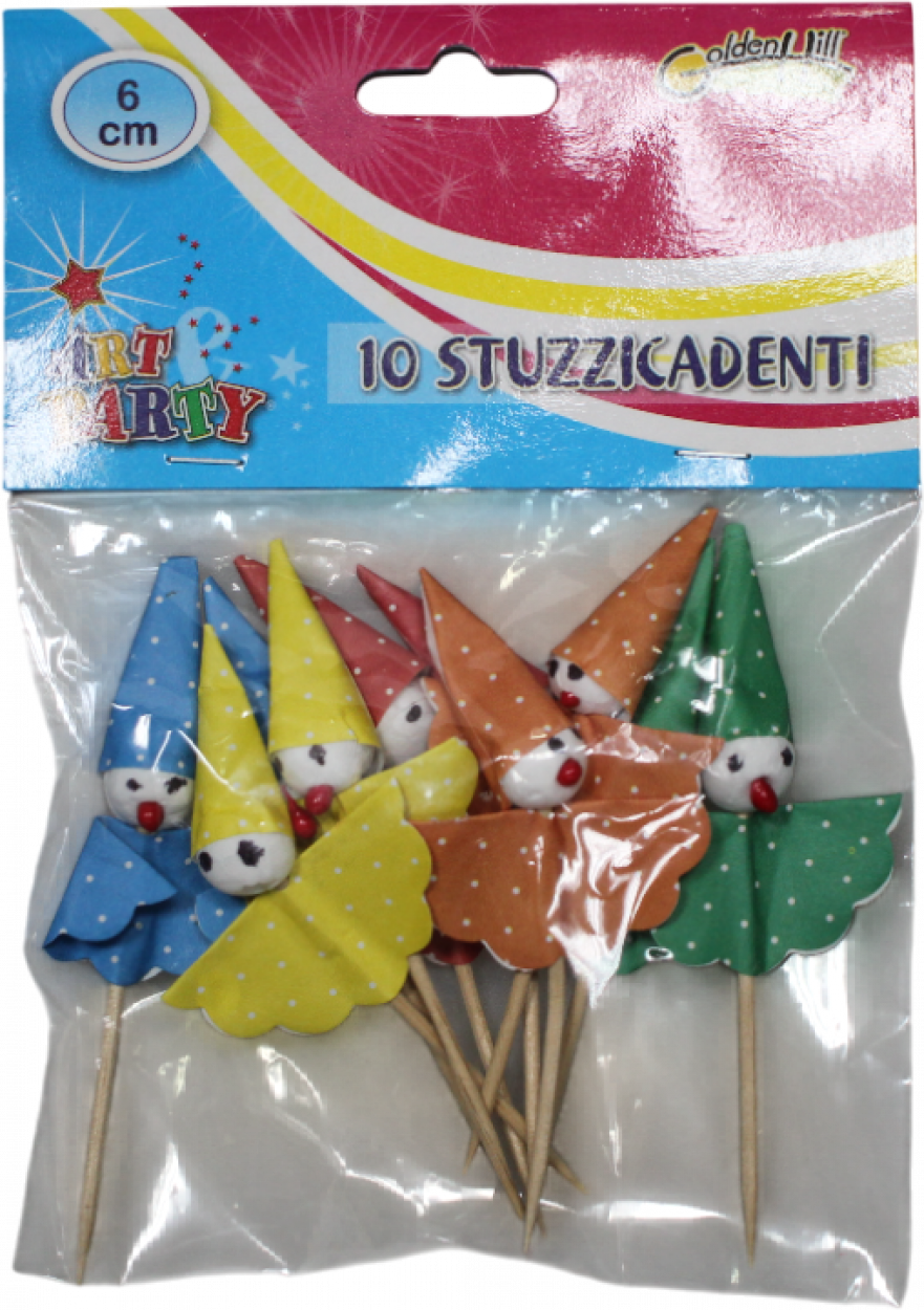 SET 10 STUZZICAD. 6CM C/CLOWN 610176 617