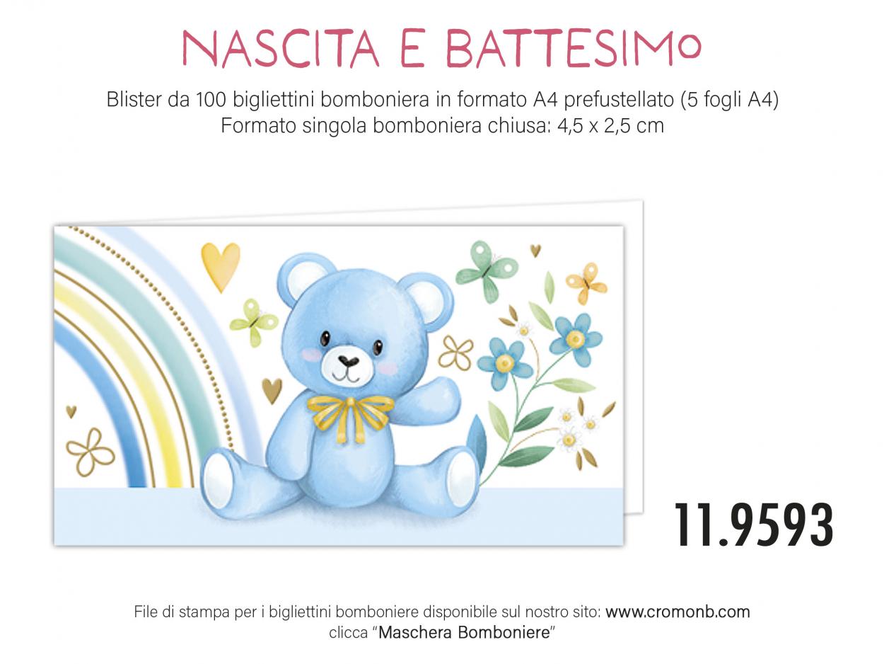 CONFEZIONE DA 100 BOMBONIERE NASCITA 119593 40631