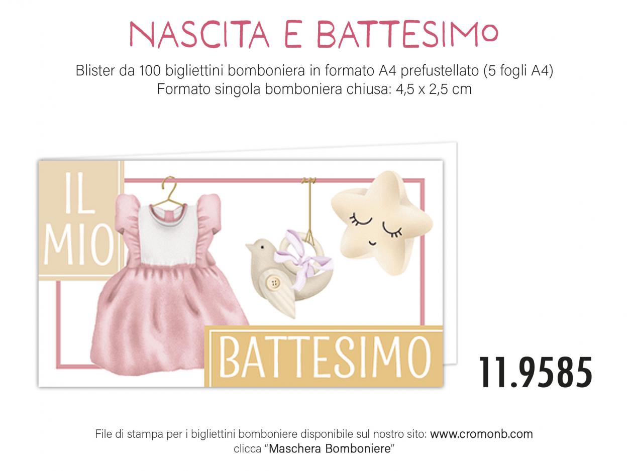 CONFEZIONE DA 100 BOMBONIERE BATTESIMO 119585 40631
