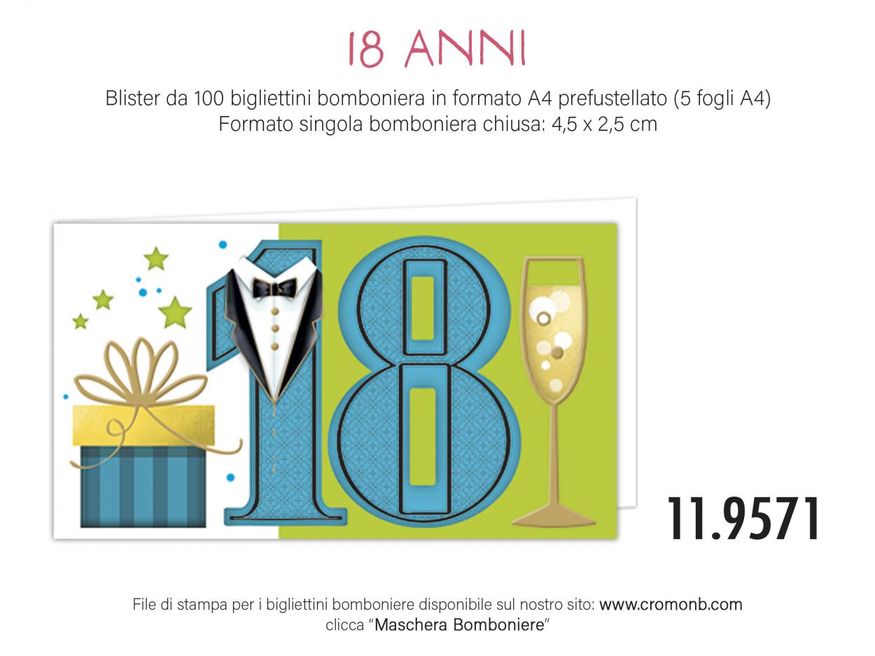 CONFEZIONE DA 100 BOMBONIERE DICIOTTO ANNI 119571 40631