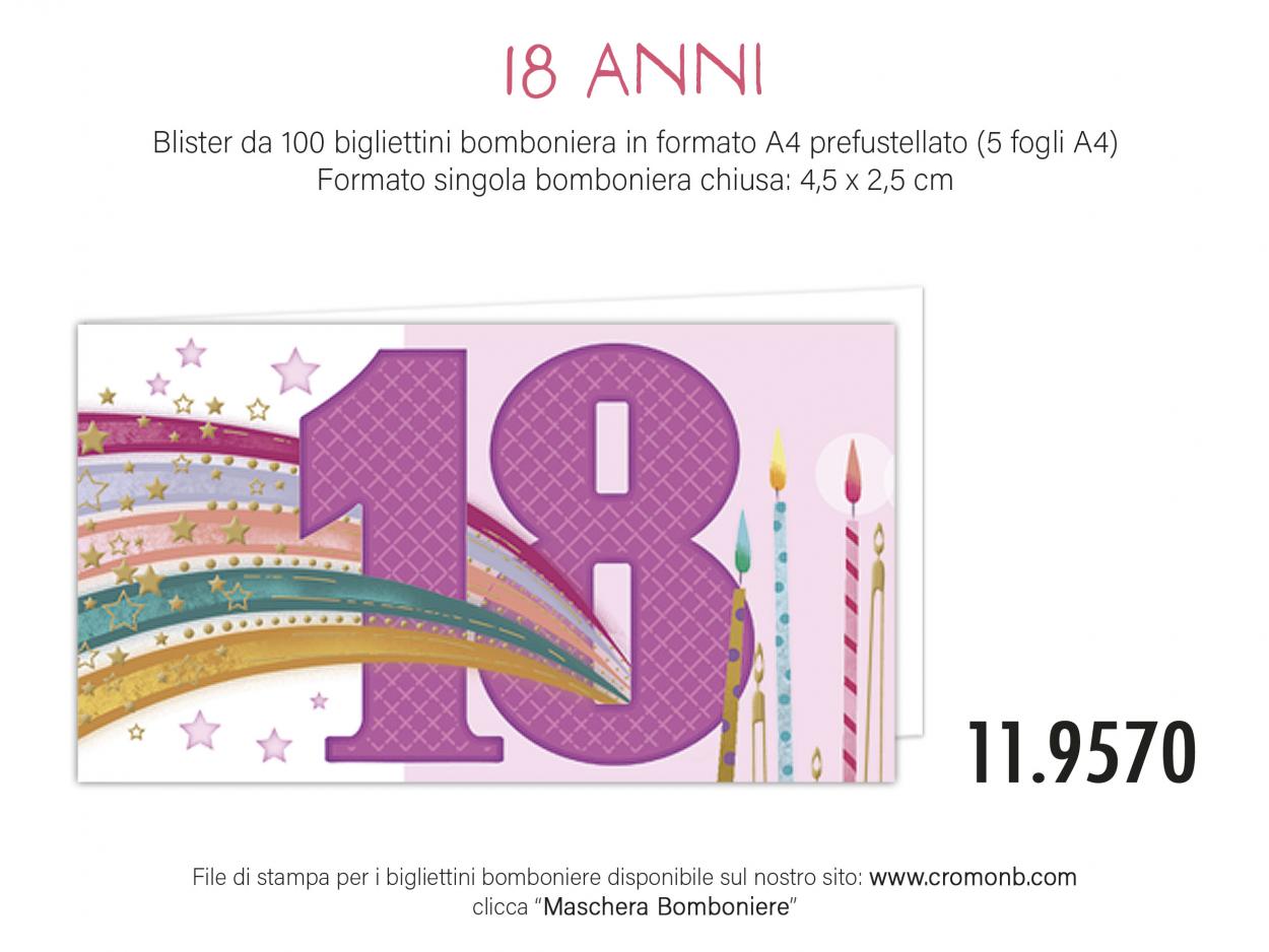 CONFEZIONE DA 100 BOMBONIERE DICIOTTO ANNI 119570 40631