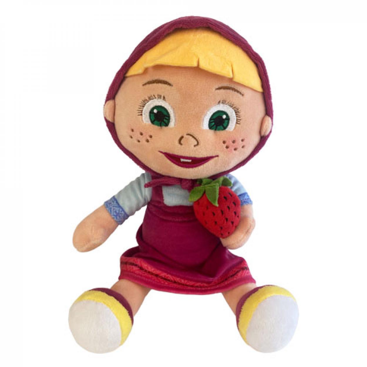 (MIS 3+) MASHA E ORSO (MASHA CON FRAGOLA) PELUCHE SEDUTO 25cm PTS252595A/25 41115