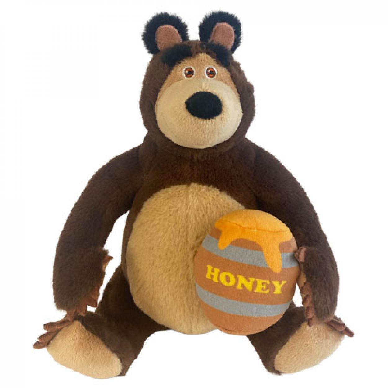 (MIS 3+) MASHA E ORSO (ORSO CON BARILOTTO DI MIELE) PELUCHE SEDUTO 25cm PTS252594A/25 41115