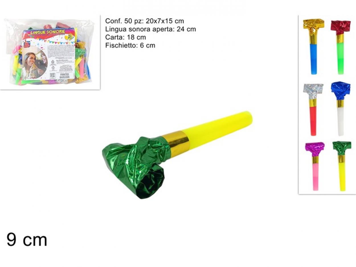 LINGUE SONORE 50pz METALIZZATI COLORATI 414737 40649