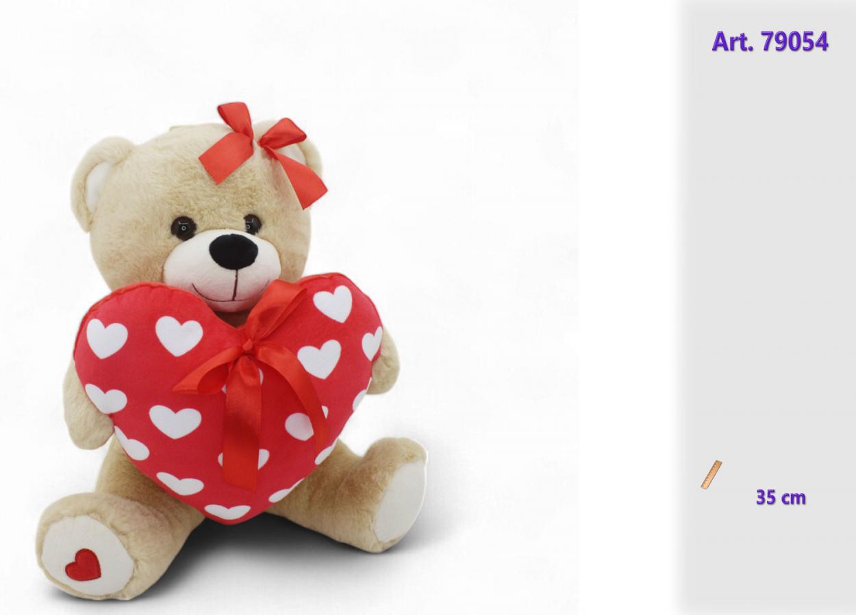 ORSO PELUCHE CON CUORE E FIOCCO 979054 52548